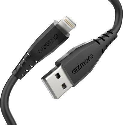 GIZMORE LIGHTNING CABLE 2.4 A 1 M GIZ WL106  (COMPATIBLE WITH MOBILE, TABLET, COMPUTER, BLACK, ONE CABLE)