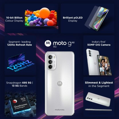 MOTOROLA G82 5G(WHITE LILY, 128 GB)  (6 GB RAM) [Like New]