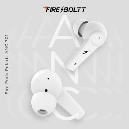 FIRE-BOLTT FIRE PODS POLARIS ANC ENC EARBUDS TWS, ABOUT 24H PLAYTIME, RGB LIGHTS BLUETOOTH HEADSET  (WHITE, TRUE WIRELESS)