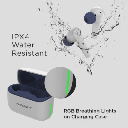 FIRE-BOLTT FIRE PODS POLARIS ANC ENC EARBUDS TWS, ABOUT 24H PLAYTIME, RGB LIGHTS BLUETOOTH HEADSET  (GREY, BLUE, TRUE WIRELESS)