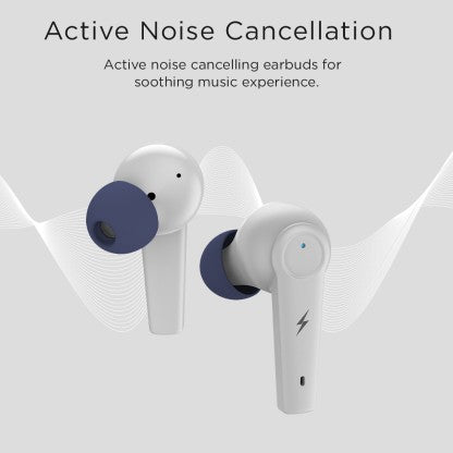 FIRE-BOLTT FIRE PODS POLARIS ANC ENC EARBUDS TWS, ABOUT 24H PLAYTIME, RGB LIGHTS BLUETOOTH HEADSET  (GREY, BLUE, TRUE WIRELESS)