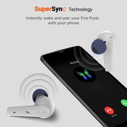 FIRE-BOLTT FIRE PODS POLARIS ANC ENC EARBUDS TWS, ABOUT 24H PLAYTIME, RGB LIGHTS BLUETOOTH HEADSET  (GREY, BLUE, TRUE WIRELESS)
