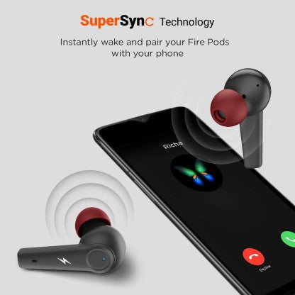 FIRE-BOLTT FIRE PODS POLARIS ANC ENC EARBUDS TWS, ABOUT 24H PLAYTIME, RGB LIGHTS BLUETOOTH HEADSET  (BLACK, RED, TRUE WIRELESS)