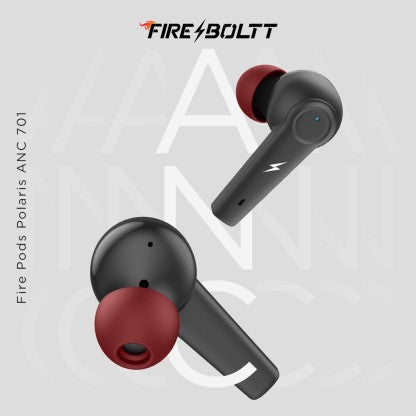 FIRE-BOLTT FIRE PODS POLARIS ANC ENC EARBUDS TWS, ABOUT 24H PLAYTIME, RGB LIGHTS BLUETOOTH HEADSET  (BLACK, RED, TRUE WIRELESS)
