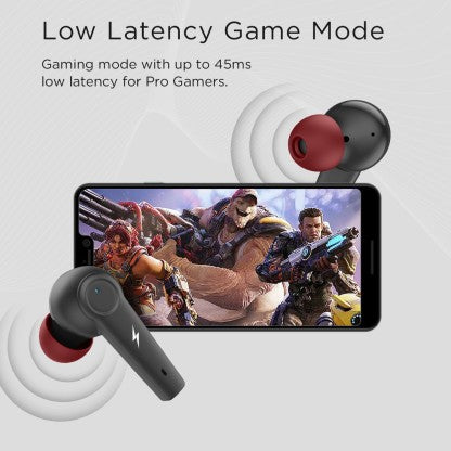 FIRE-BOLTT FIRE PODS POLARIS ANC ENC EARBUDS TWS, ABOUT 24H PLAYTIME, RGB LIGHTS BLUETOOTH HEADSET  (BLACK, RED, TRUE WIRELESS)