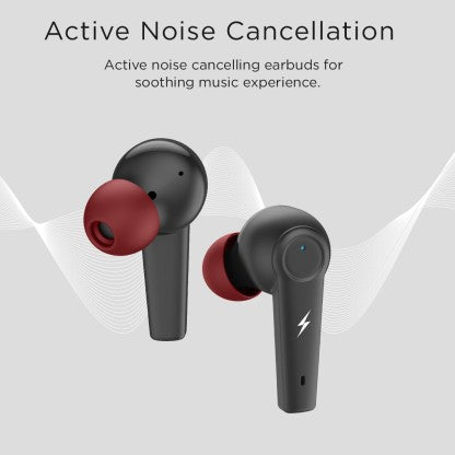 FIRE-BOLTT FIRE PODS POLARIS ANC ENC EARBUDS TWS, ABOUT 24H PLAYTIME, RGB LIGHTS BLUETOOTH HEADSET  (BLACK, RED, TRUE WIRELESS)