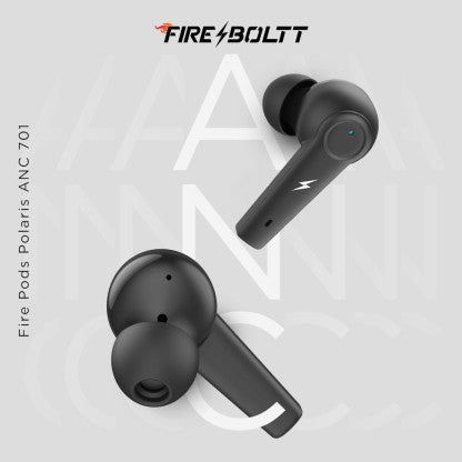 FIRE-BOLTT FIRE PODS POLARIS ANC ENC EARBUDS TWS, ABOUT 5H PLAYTIME, RGB LIGHTS BLUETOOTH HEADSET  (BLACK, TRUE WIRELESS)