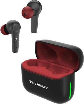 FIRE-BOLTT FIRE PODS POLARIS ANC ENC EARBUDS TWS, ABOUT 24H PLAYTIME, RGB LIGHTS BLUETOOTH HEADSET  (BLACK, RED, TRUE WIRELESS)