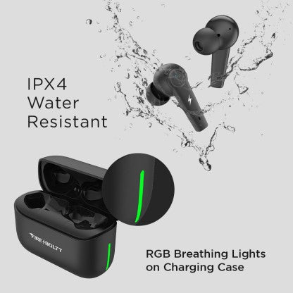 FIRE-BOLTT FIRE PODS POLARIS ANC ENC EARBUDS TWS, ABOUT 5H PLAYTIME, RGB LIGHTS BLUETOOTH HEADSET  (BLACK, TRUE WIRELESS)