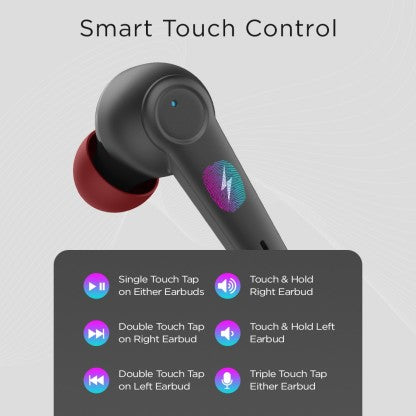 FIRE-BOLTT FIRE PODS POLARIS ANC ENC EARBUDS TWS, ABOUT 24H PLAYTIME, RGB LIGHTS BLUETOOTH HEADSET  (BLACK, RED, TRUE WIRELESS)