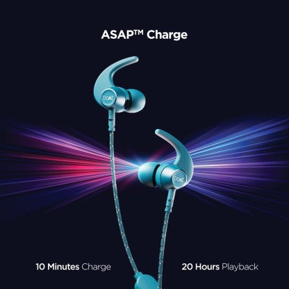 BOAT ROCKERZ 333 PRO WITH 60 HOURS BATTERY BLUETOOTH HEADSET  (TEAL GREEN, IN THE EAR)[Like New]