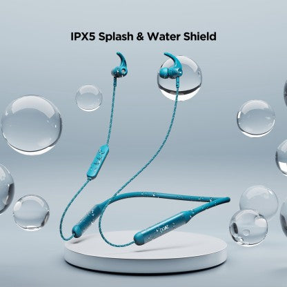 BOAT ROCKERZ 333 PRO WITH 60 HOURS BATTERY BLUETOOTH HEADSET  (TEAL GREEN, IN THE EAR)[Like New]