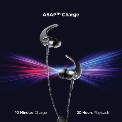 BOAT ROCKERZ 333 PRO WITH 60 HOURS BATTERY BLUETOOTH HEADSET  (ACTIVE BLACK, IN THE EAR)