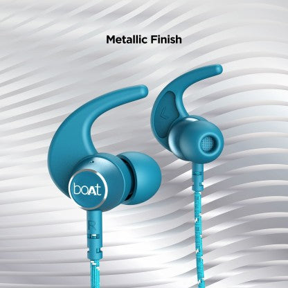 BOAT ROCKERZ 333 UPTO 30 HOURS BATTERY BLUETOOTH HEADSET  (TEAL GREEN, IN THE EAR)