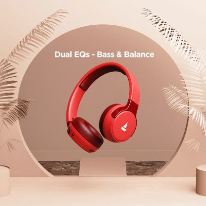 BOAT ROCKERZ 650 WITH 60 HOURS BATTERY BACKUP BLUETOOTH HEADSET  (RAGING RED, ON THE EAR)