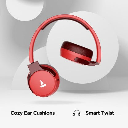 BOAT ROCKERZ 650 WITH 60 HOURS BATTERY BACKUP BLUETOOTH HEADSET  (RAGING RED, ON THE EAR)