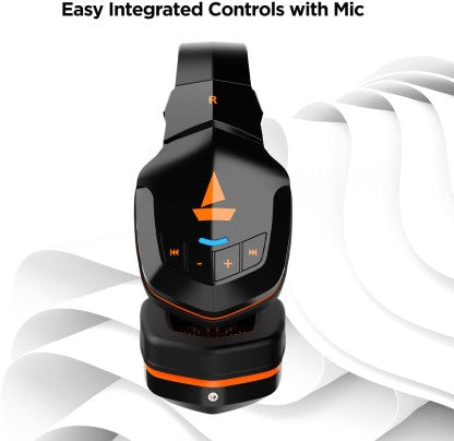 BOAT ROCKERZ 510 SUPER EXTRA BASS BLUETOOTH HEADSET  (MOLTEN ORANGE, ON THE EAR)
