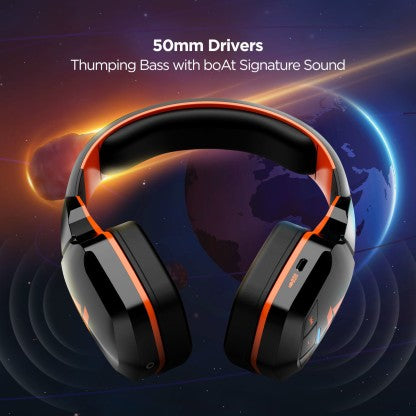 BOAT ROCKERZ 510 SUPER EXTRA BASS BLUETOOTH HEADSET  (MOLTEN ORANGE, ON THE EAR)