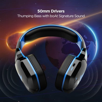 BOAT ROCKERZ 510 SUPER EXTRA BASS BLUETOOTH HEADSET  (FURIOUS BLUE, ON THE EAR)
