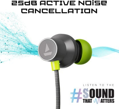 BOAT ROCKERZ 333ANC WITH CRYSTAL BIONIC SOUND,13MM DRIVERS &AMP;ACTIVE NOISE CANCELLATION BLUETOOTH HEADSET  (MOON GREY, IN THE EAR)