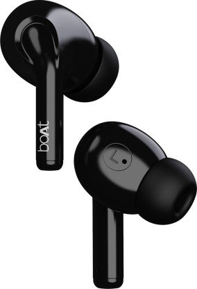 BOAT AIRDOPES 161 WITH ASAP CHARGE, 10MM DRIVERS AND 17 HOURS PLAYBACK BLUETOOTH HEADSET  (PEBBLE BLACK, TRUE WIRELESS)