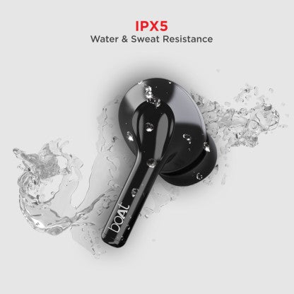 BOAT AIRDOPES 161 WITH ASAP CHARGE, 10MM DRIVERS AND 17 HOURS PLAYBACK BLUETOOTH HEADSET  (PEBBLE BLACK, TRUE WIRELESS)