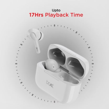 BOAT AIRDOPES 161 WITH ASAP CHARGE, 10MM DRIVERS AND 17-20 HOURS PLAYBACK BLUETOOTH HEADSET  (PEARL WHITE, TRUE WIRELESS)