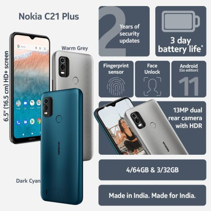 NOKIA C21 PLUS (WARM GREY, 64 GB)  (4 GB RAM) [Like New]