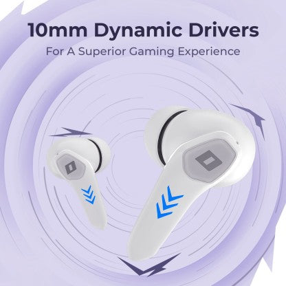 DEFY GRAVITY TURBO WITH LOW LATENCY FOR GAMING, 30 HOURS PLAYBACK, LED LIGHTS BLUETOOTH HEADSET  (TRANQUIL WHITE, IN THE EAR)