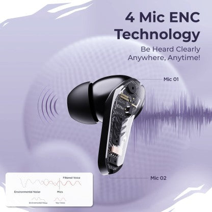 DEFY GRAVITY TURBO WITH LOW LATENCY FOR GAMING, 30 HOURS PLAYBACK, LED LIGHTS BLUETOOTH HEADSET  (INVINCIBLE BLACK, IN THE EAR) [Like New]