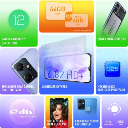 INFINIX SMART 6 PLUS (TRANQUIL SEA BLUE, 64 GB)  (3 GB RAM)