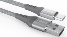 LENOVO USB TYPE C CABLE 1.2 M USB A TO TYPE-C TANGLE-FREE ARAMID FIBER BRAIDED CABLE WITH 4A FAST CHARGING  (COMPATIBLE WITH MOBILE, TABLET, GAMING CONSOLE, METALLIC GREY)