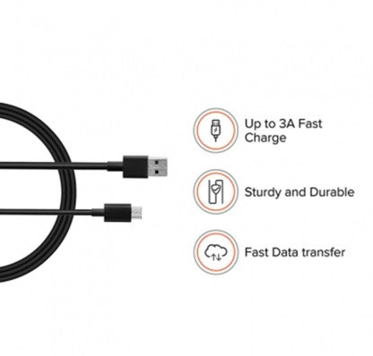 MI USB TYPE C CABLE 3 A 1 M 28356,USBC100T  (COMPATIBLE WITH MOBILE, BLACK, ONE CABLE)