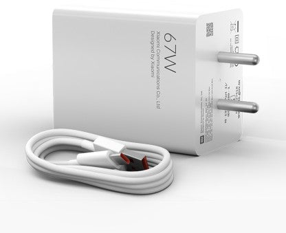 MI 67 W QUALCOMM 3.0 3 A MOBILE 34215 CHARGER WITH DETACHABLE CABLE  (WHITE, CABLE INCLUDED)