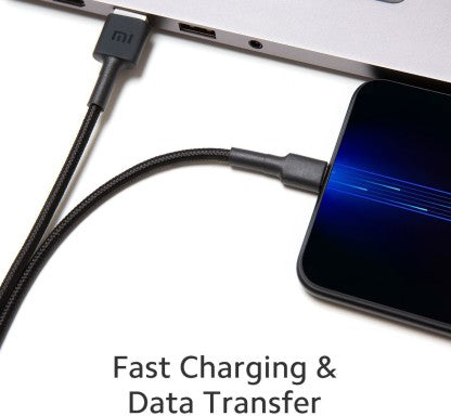 MI USB TYPE C CABLE 3 A 1 M 25956  (COMPATIBLE WITH MOBILE, BLACK, ONE CABLE)