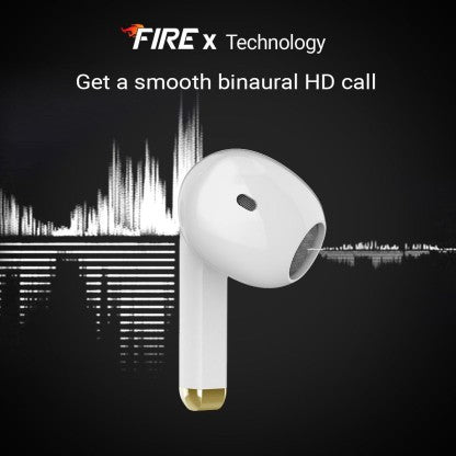 FIRE-BOLTT FIRE PODS NINJA G301 EARBUDS TWS HD CALLS, POWER BASS, IWP TECHNOLOGY BLUETOOTH HEADSET  (WHITE, TRUE WIRELESS)