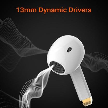 FIRE-BOLTT FIRE PODS NINJA G301 EARBUDS TWS HD CALLS, POWER BASS, IWP TECHNOLOGY BLUETOOTH HEADSET  (WHITE, TRUE WIRELESS)