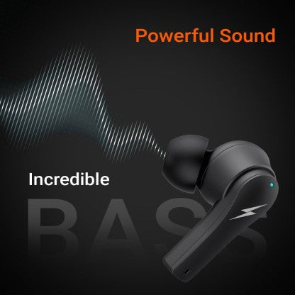 FIRE-BOLTT FIRE PODS NINJA PRO 403 EARBUDS TWS, ENC &AMP; GAMING, ULTRA CHARGE BLUETOOTH HEADSET  (BLACK, TRUE WIRELESS)