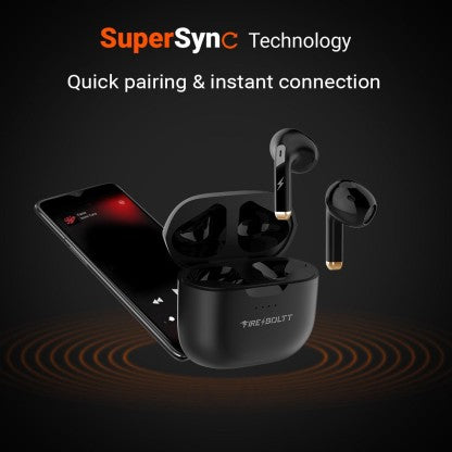 FIRE-BOLTT FIRE PODS NINJA G301 EARBUDS TWS HD CALLS, POWER BASS, IWP TECHNOLOGY BLUETOOTH HEADSET  (BLACK, TRUE WIRELESS)
