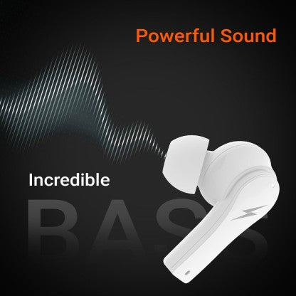 FIRE-BOLTT FIRE PODS NINJA PRO 403 EARBUDS TWS, ENC &AMP; GAMING, ULTRA CHARGE BLUETOOTH HEADSET  (WHITE, TRUE WIRELESS)