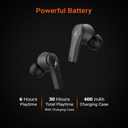 FIRE-BOLTT FIRE PODS NINJA PRO 403 EARBUDS TWS, ENC &AMP; GAMING, ULTRA CHARGE BLUETOOTH HEADSET  (BLACK, TRUE WIRELESS)
