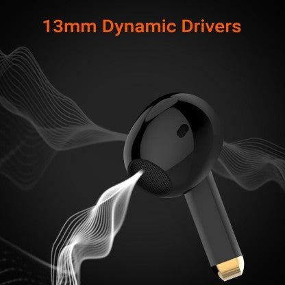 FIRE-BOLTT FIRE PODS NINJA G301 EARBUDS TWS HD CALLS, POWER BASS, IWP TECHNOLOGY BLUETOOTH HEADSET  (BLACK, TRUE WIRELESS)