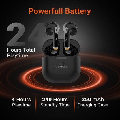 FIRE-BOLTT FIRE PODS NINJA G301 EARBUDS TWS HD CALLS, POWER BASS, IWP TECHNOLOGY BLUETOOTH HEADSET  (BLACK, TRUE WIRELESS)