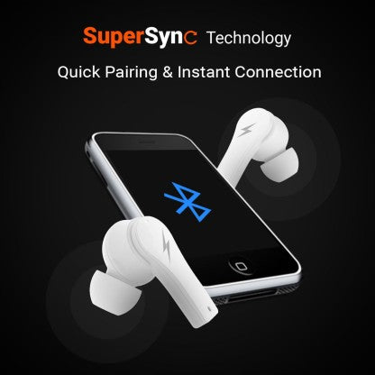 FIRE-BOLTT FIRE PODS NINJA PRO 403 EARBUDS TWS, ENC &AMP; GAMING, ULTRA CHARGE BLUETOOTH HEADSET  (WHITE, TRUE WIRELESS)