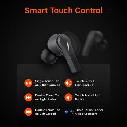 FIRE-BOLTT FIRE PODS NINJA PRO 403 EARBUDS TWS, ENC &AMP; GAMING, ULTRA CHARGE BLUETOOTH HEADSET  (BLACK, TRUE WIRELESS)