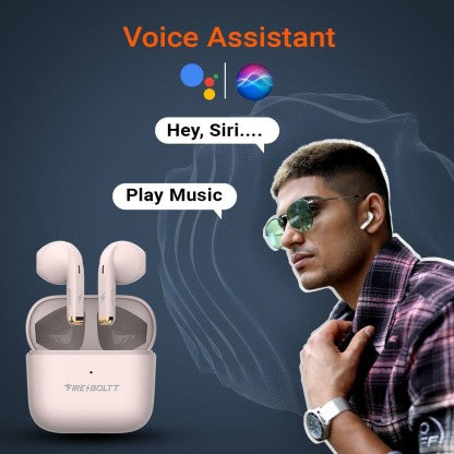 FIRE-BOLTT FIRE PODS NINJA G201 EARBUDS TWS IWP HD CALLS, QUICK CHARGE 24HRS PLAYBACK BLUETOOTH HEADSET  (PINK, TRUE WIRELESS)