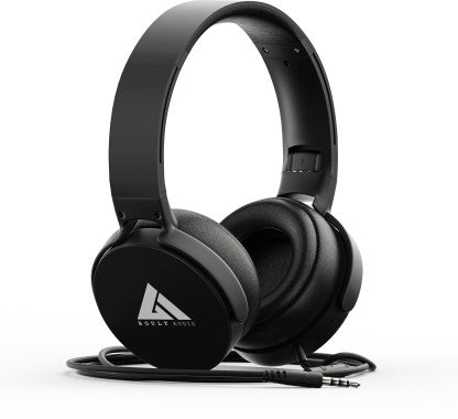 BOULT AUDIO BASS BUD Q2 WITH40MM DRIVERS,PUNCHY DEEP BASS,LIGHTWEIGHT,PROTEIN LEATHER PADDED WIRED HEADSET  (BLACK, ON THE EAR)