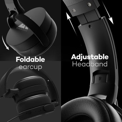 BOULT AUDIO BASS BUD Q2 WITH40MM DRIVERS,PUNCHY DEEP BASS,LIGHTWEIGHT,PROTEIN LEATHER PADDED WIRED HEADSET  (BLACK, ON THE EAR)