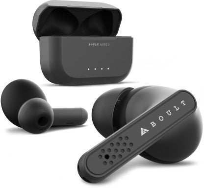 BOULT AUDIO AIRBASS GEARPODS WITH 32H PLAYTIME BLUETOOTH HEADSET  (BLACK, TRUE WIRELESS)