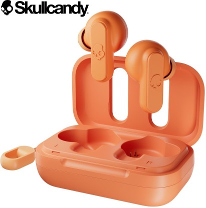 SKULLCANDY DIME TRULY WIRELESS IN EAR EARBUDS WITH MICROPHONE BLUETOOTH HEADSET  (ORANGE, TRUE WIRELESS)